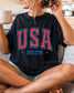 Fourth of July Tshirt, Patriotic Retro tee, Comfort Colors Tee | Patriotic large letter Graphic, USA Retro Shirt (etsy image id: 7932880754)