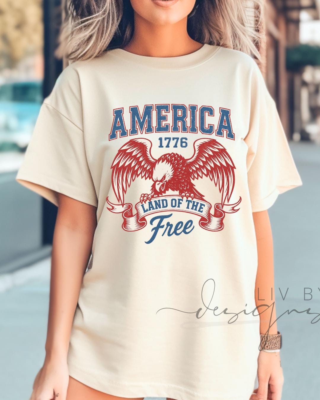 Fourth of July Tshirt, Patriotic Retro tee, Comfort Colors Tee | Patriotic land of the free, USA Retro Shirt (etsy image id: 7932881810)