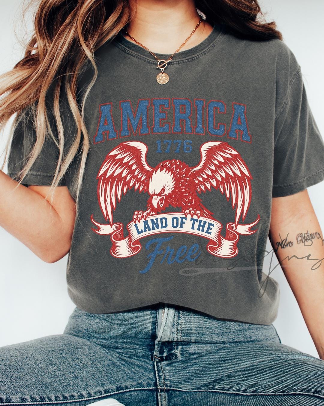 Fourth of July Tshirt, Patriotic Retro tee, Comfort Colors Tee | Patriotic land of the free, USA Retro Shirt (etsy image id: 7932881850)