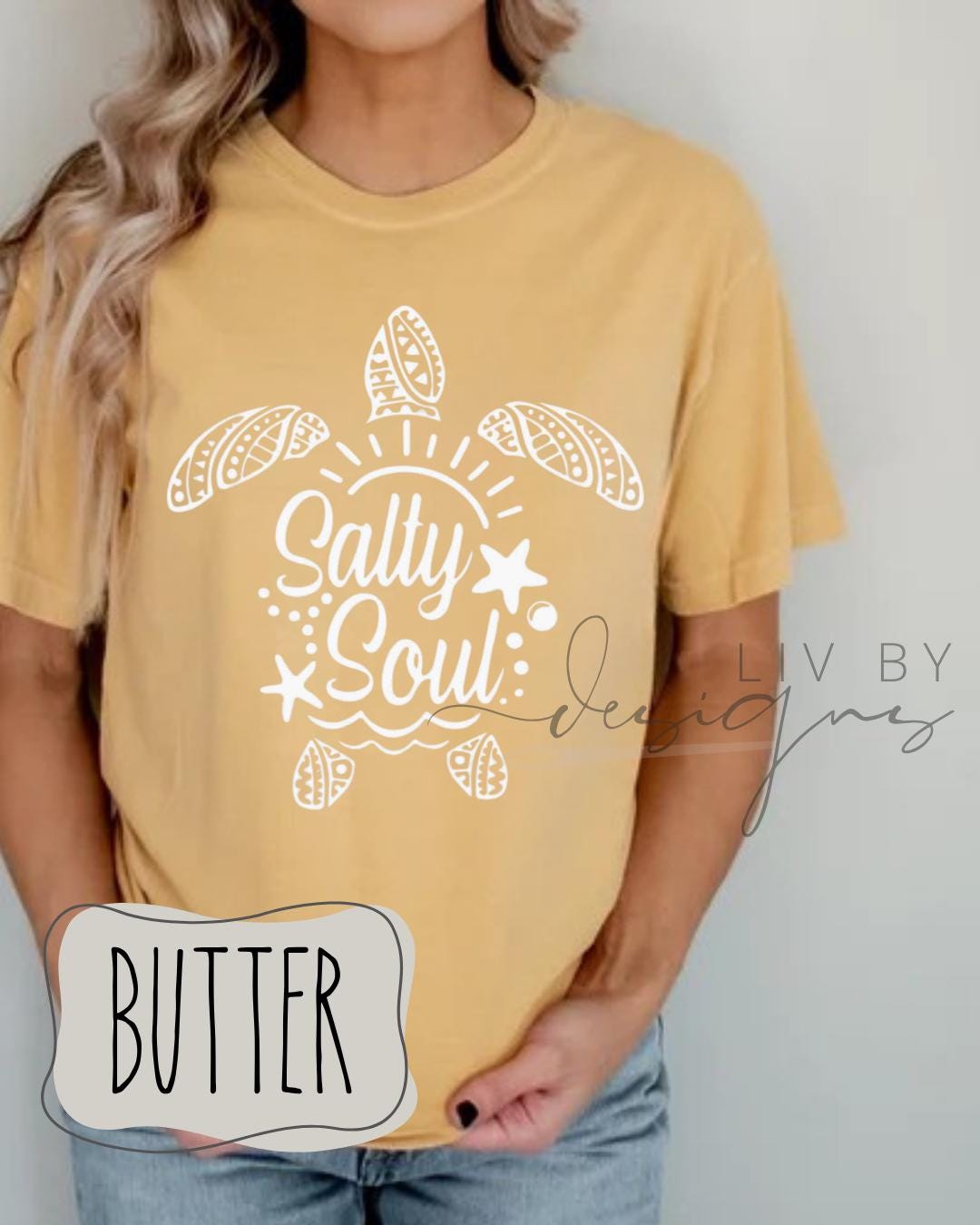 Salty Soul Summer Shirt, comfort colors | Summer Boating Graphic Tee, Salty soul turtle loving tee (etsy image id: 7933213112)