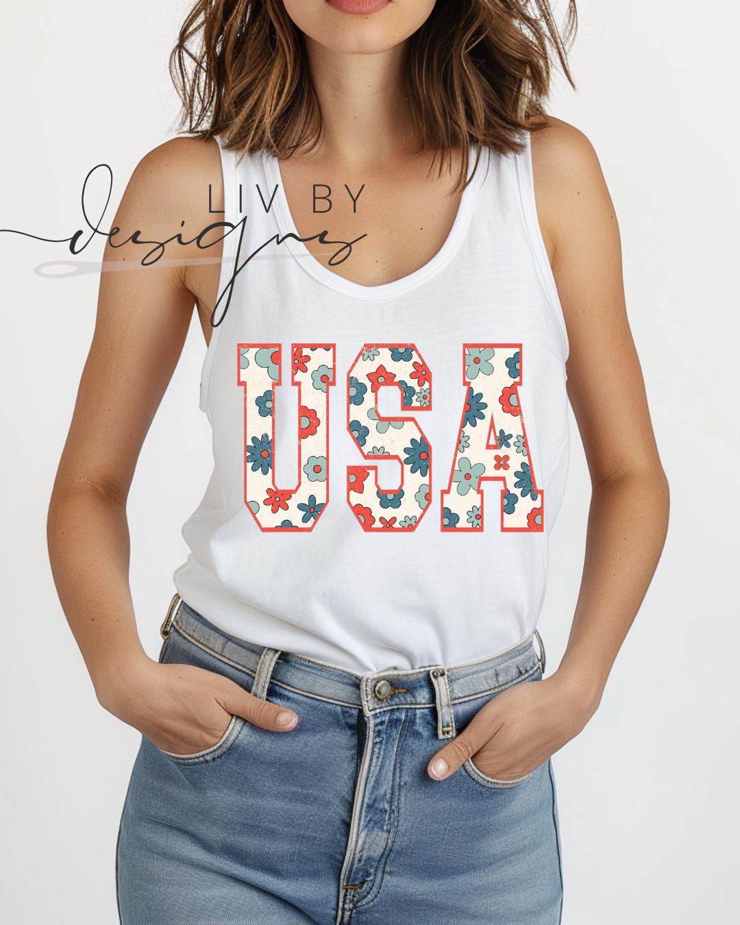 Fourth of July Tank top, Patriotic Retro tank, Comfort Colors Tank top | Patriotic large letter Graphic, USA Retro Shirt (etsy image id: 7933553700)