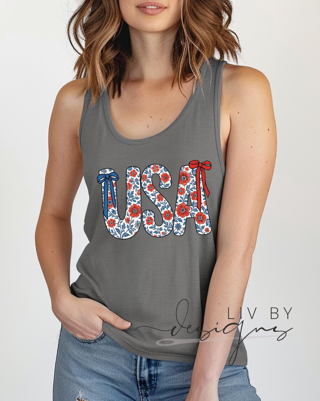 Fourth of July Tank top, Patriotic Retro tank, Comfort Colors Tank top | Patriotic large letter Graphic, USA Retro Shirt (etsy image id: 7933607368)