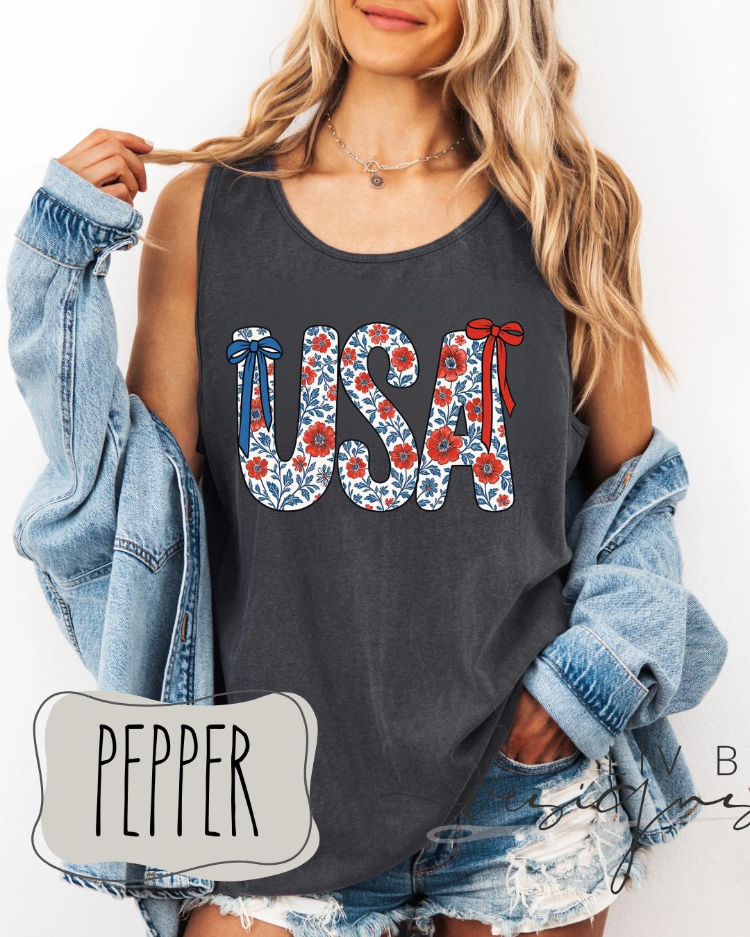 Fourth of July Tank top, Patriotic Retro tank, Comfort Colors Tank top | Patriotic large letter Graphic, USA Retro Shirt (etsy image id: 7933607370)