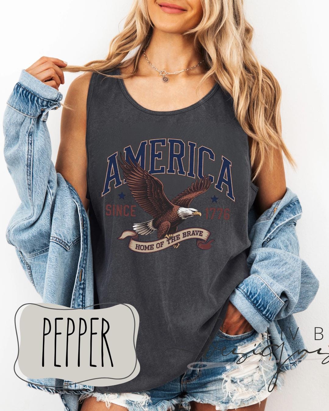 Fourth of July Tank top, Patriotic Retro tank, Comfort Colors Tank top | Patriotic land of the free Graphic, USA Retro Shirt (etsy image id: 7933765968)