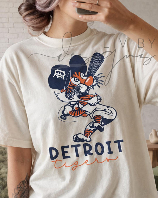 Detroit Baseball Shirt Comfort Colors Vintage Tee Retro Tiger Apparel Gameday Outfit Michigan Sport Fan Gear Unisex Design Relaxed Fit (etsy image id: 7934428838)