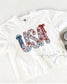 Floral and Bow USA Graphic Crop Top | Comfort Colors Patriotic Cropped T-shirt (etsy image id: 7938381068)
