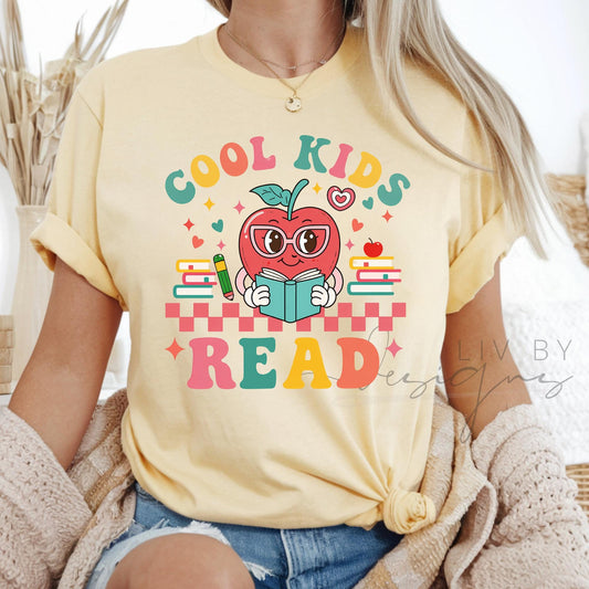 Teacher Tee Cool Kids Read Comfort Color  | Matching Bestie Teacher Tees, Teacher Appreciation Gift for Elementary Teacher (etsy image id: 7938544476)