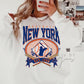 New York Baseball Distressed Graphic Crewneck Sweatshirt, Vintage Fan Top (etsy image id: 7953353789)