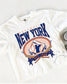 New York Baseball Crop Top, Distressed Graphic Tee, Game Day Cropped T-Shirt, Soft Cotton Blend (etsy image id: 7953659989)