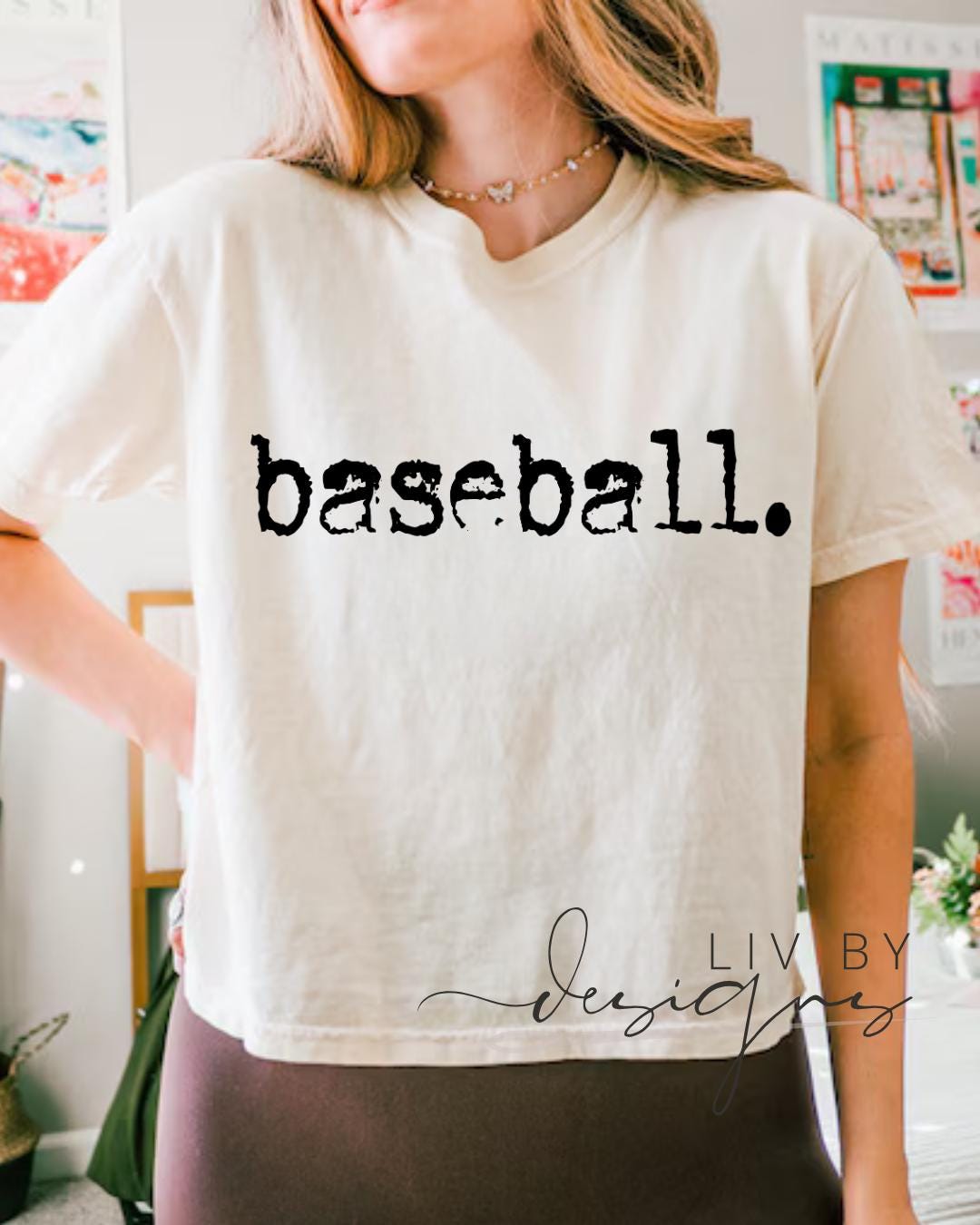 Baseball Crop Top | Retro Baseball Comfort Colors Boxy Cropped T-Shirt for game days (etsy image id: 7972994233)
