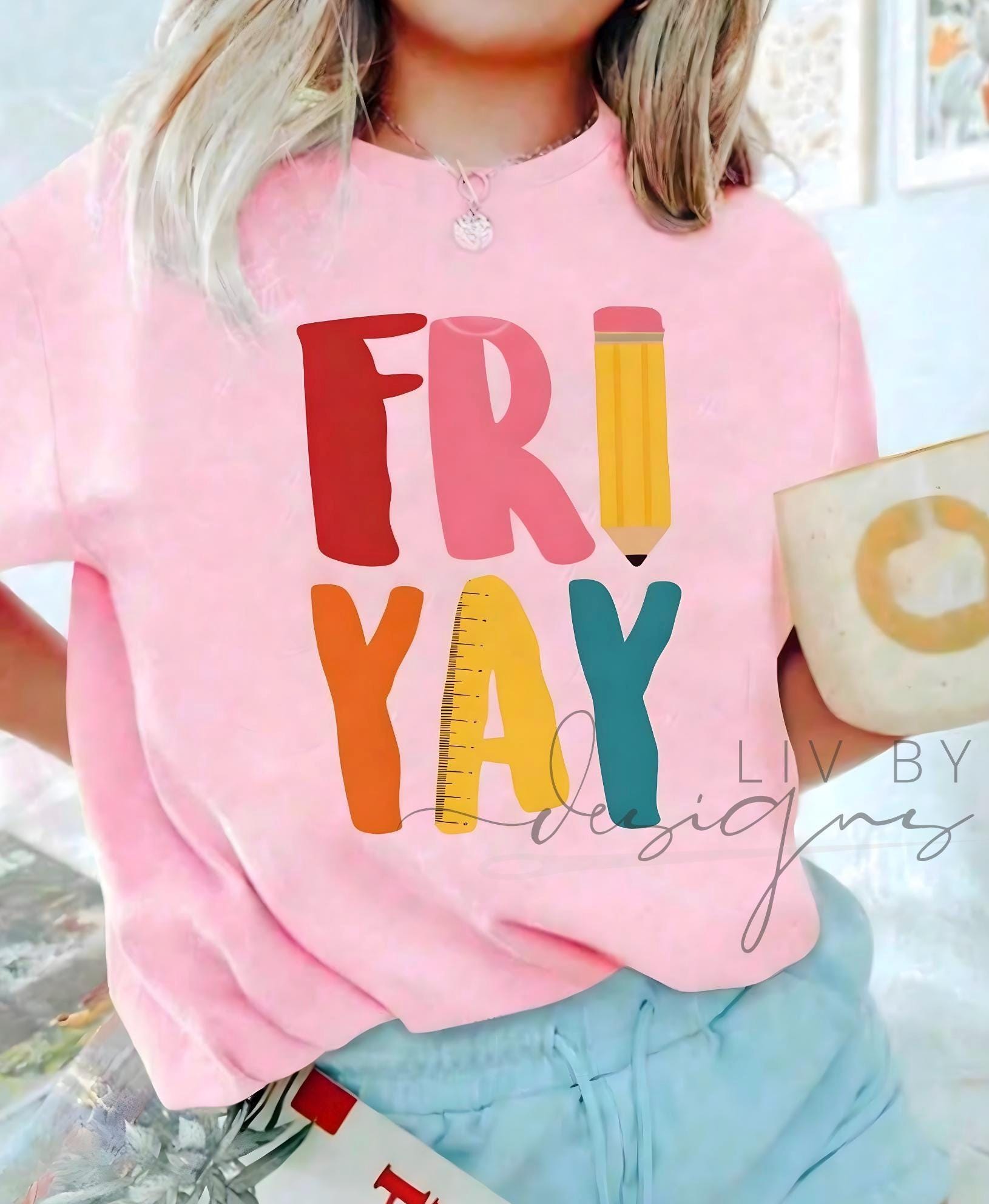 Teacher Tee Comfort Color  | Matching Bestie Teacher Tees FRI YAY, Teacher Appreciation Gift for Elementary Teacher, Friday outfit teacher (etsy image id: 7978356265)