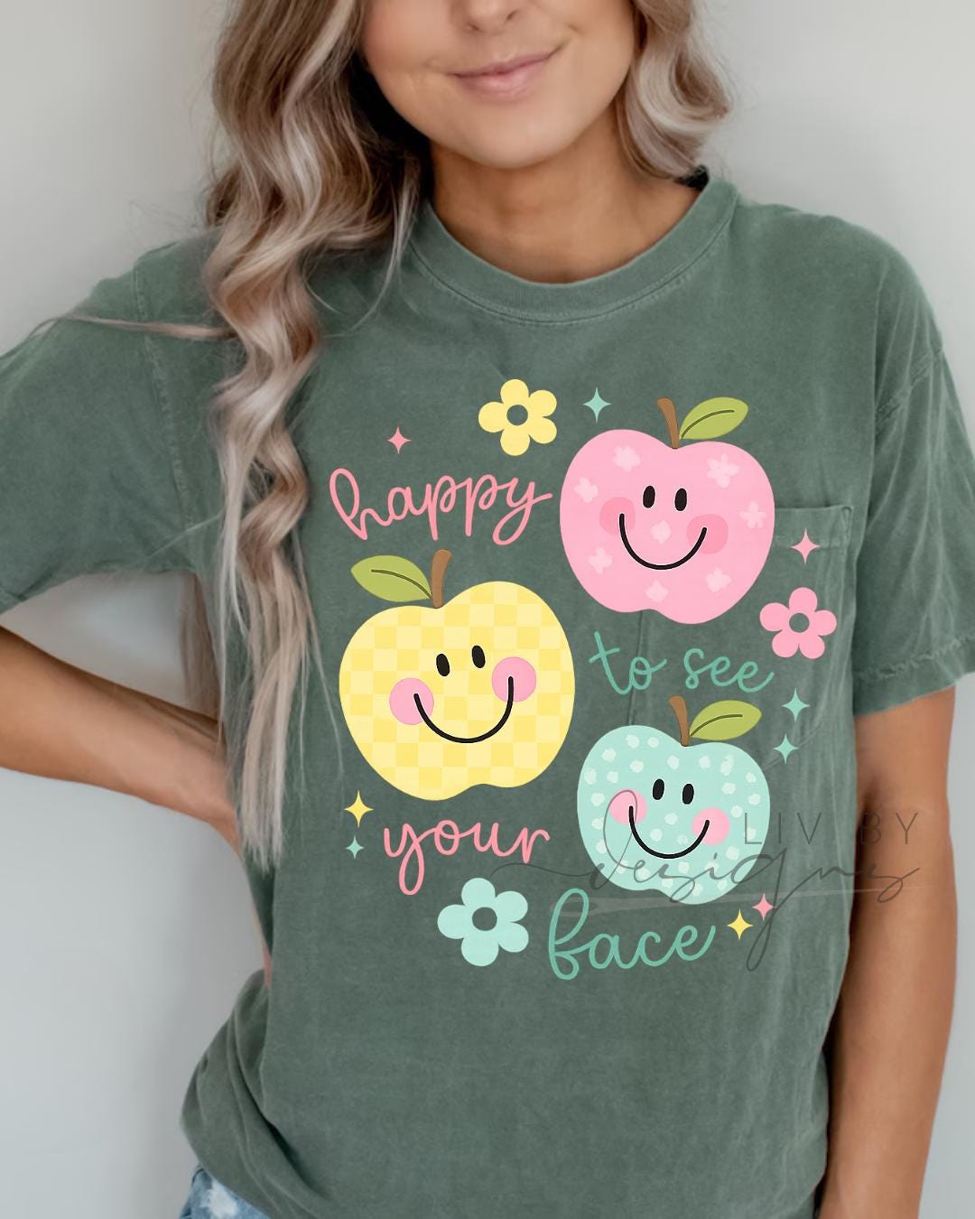 Teacher Tee Comfort Color  | Matching Bestie Teacher Tees, Teacher Appreciation Gift for Elementary Teacher, Happy to see you first day (etsy image id: 7978476099)