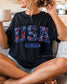 Fourth of July Tshirt, Patriotic Retro tee, Comfort Colors Tee | Patriotic floral Graphic, USA Retro Shirt (etsy image id: 7980824901)