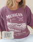 Michigan Nature Graphic Tee | Comfort Colors, Rustic Outdoors Shirt Michigan summer nights at the bonfire tee (etsy image id: 7981149395)