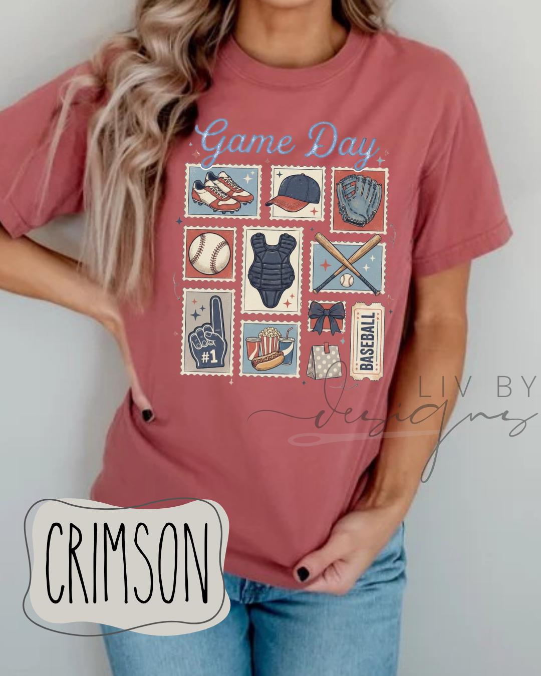 Game Day Baseball Tee for mom | Comfort Colors Retro Baseball Fan Shirt, Gift for mom High school baseball season tee __etsy:7981189683