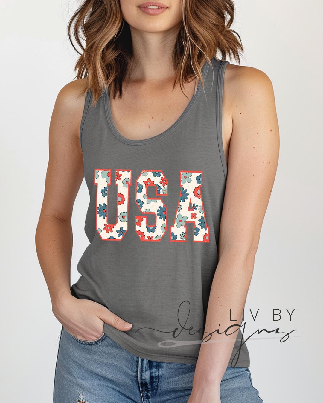Fourth of July Tank top, Patriotic Retro tank, Comfort Colors Tank top | Patriotic large letter Graphic, USA Retro Shirt (etsy image id: 7981509317)