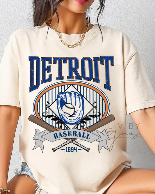 Detroit Baseball Comfort Colors Tee | Vintage Game Day Shirt (etsy image id: 7982347327)