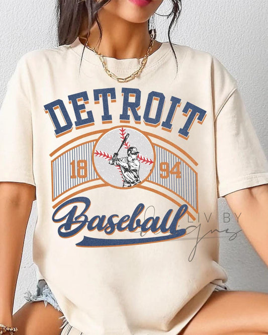 Detroit Baseball Comfort Colors Tee | Vintage Graphic Fan Shirt (etsy image id: 7982351415)
