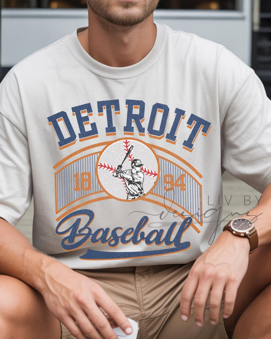 Detroit Baseball Comfort Colors Tee | Vintage Graphic Fan Shirt (etsy image id: 7982351423)