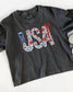 Floral and Bow USA Graphic Crop Top | Comfort Colors Patriotic Cropped T-shirt (etsy image id: 7986336949)