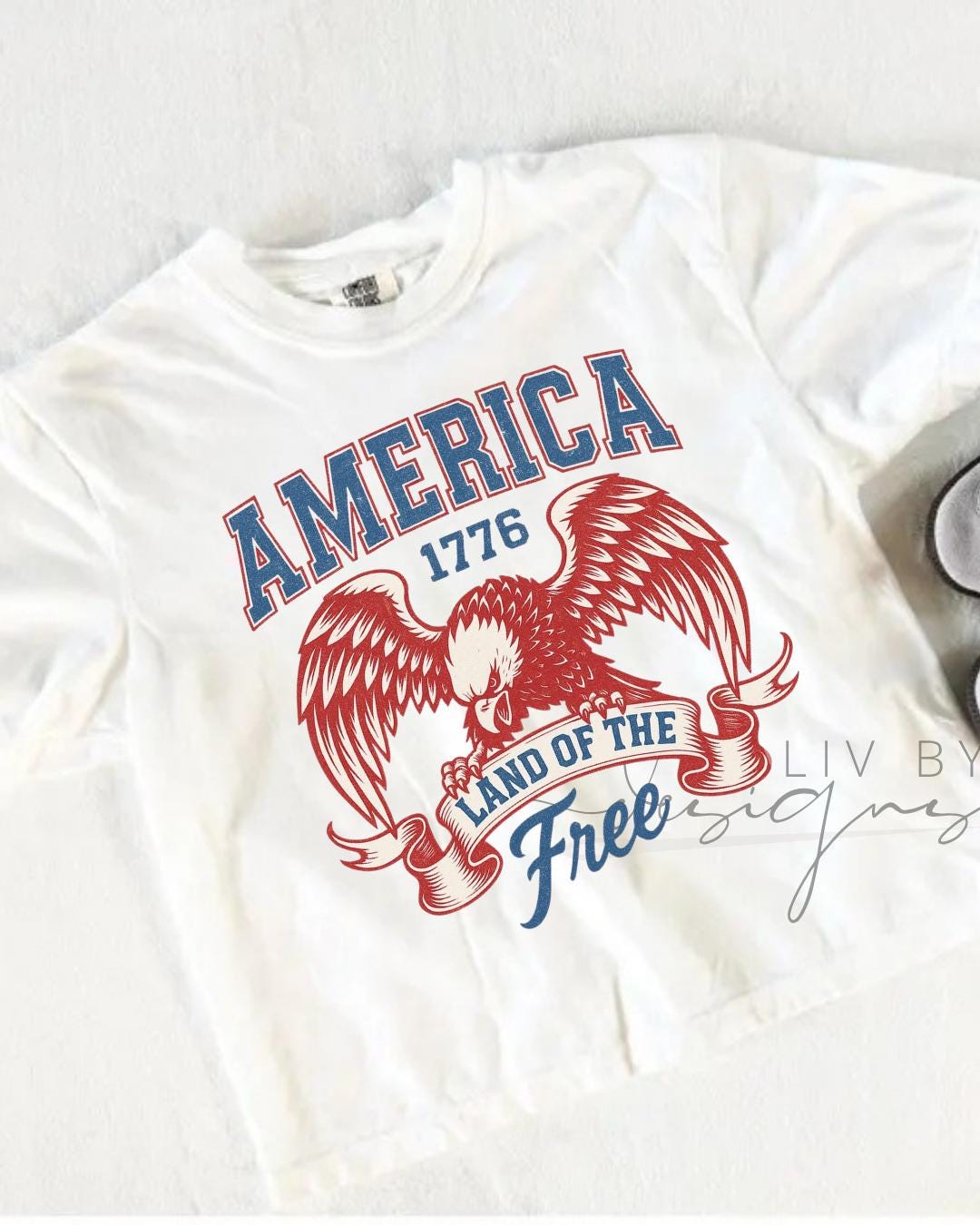 Fourth of July Cropped Tshirt, Patriotic Retro Cropped tee, Comfort Colors Boxy Tee | Patriotic land of the free, USA Retro Shirt (etsy image id: 7986344929)