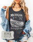 Michigan Nature Graphic Tank | Comfort Colors, Rustic Outdoors Shirt Michigan Summer Nights (etsy image id: 7988380311)