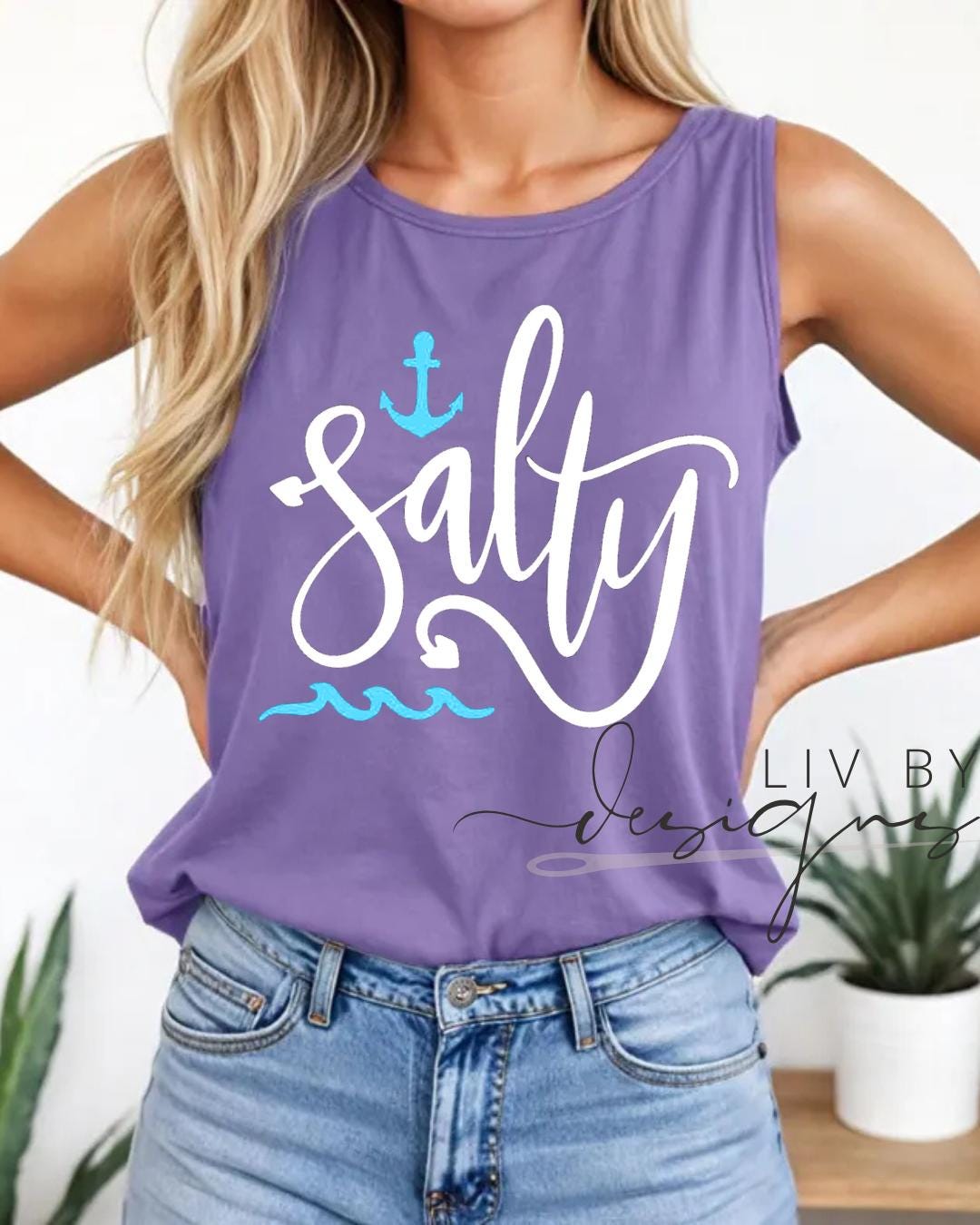 Salty Summer Comfort Colors Tank | Summer Boating Graphic Tank, Bright Salty Tank, Relaxing Beach Fit (etsy image id: 7988853031)