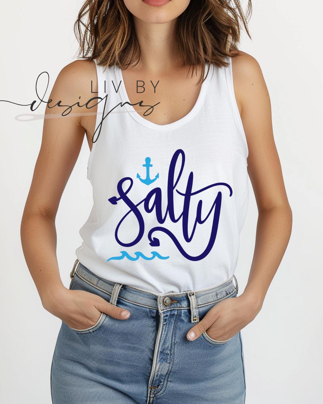 Salty Summer Comfort Colors Tank | Summer Boating Graphic Tank, Bright Salty Tank, Relaxing Beach Fit (etsy image id: 7988853037)