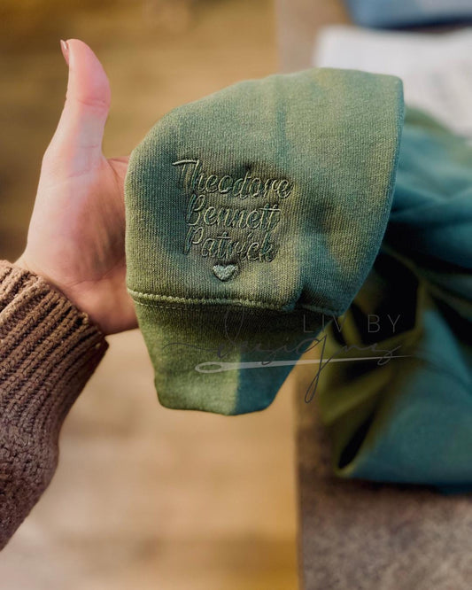 Personalized Mama Crewneck Bella Canvas Custom Embroidery Heart Sleeve Name Sweater Mothers Day Gift Idea Customized Pullover Relaxed Fit (etsy image id: 7988882799)