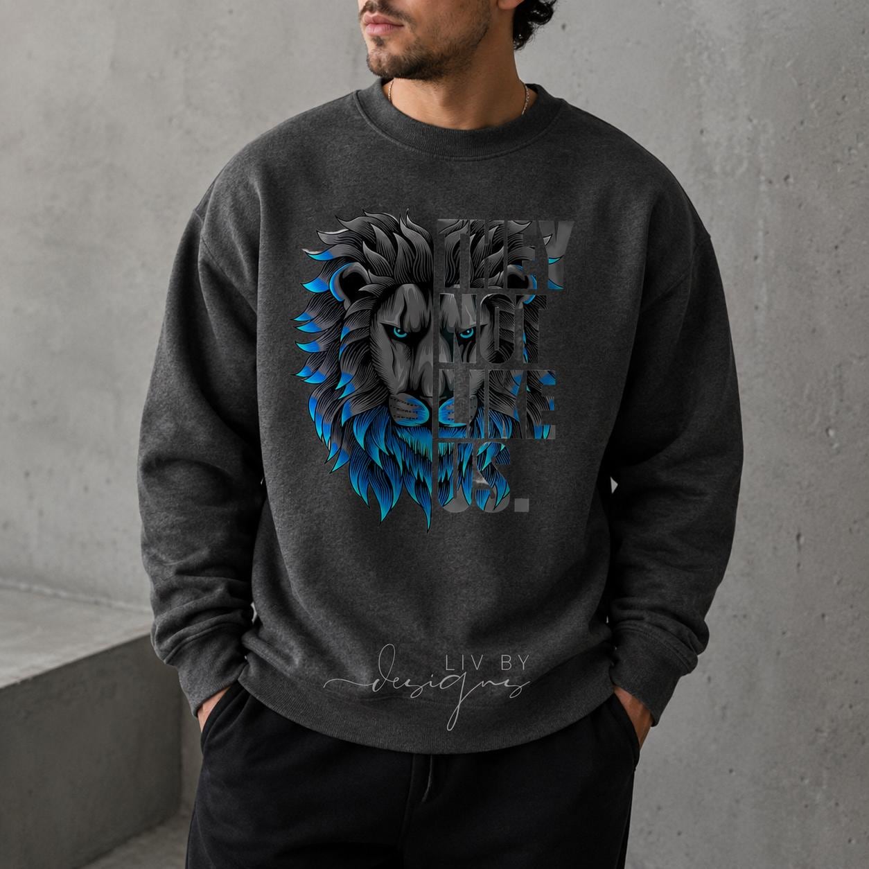 Detroit Football Crewneck | They Not Like Us Lion DTF Design (etsy image id: 8013262628)