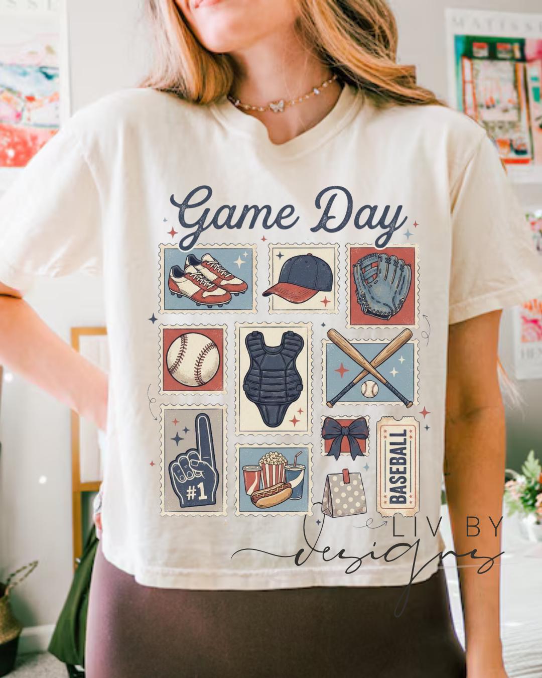 Game Day Baseball Crop Tee | Comfort Colors Tee __etsy:8043122734