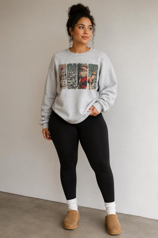 Vintage Christmas Crewneck Sweatshirt | Retro Santa Holiday Pullover | Cozy Festive Sweater (etsy image id: 8059561603)