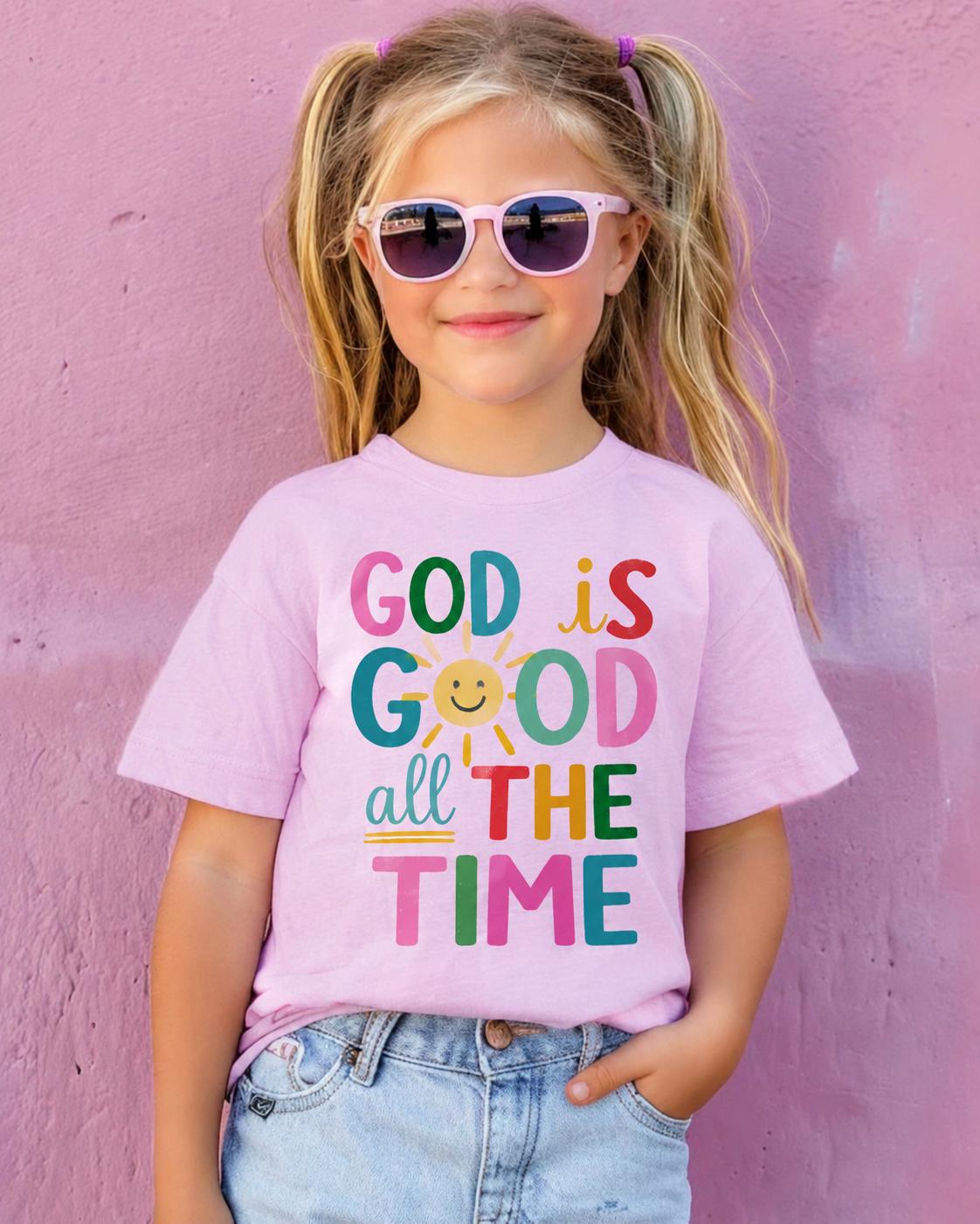 God Is Good All The Time Kids Shirt | Christian Kids | Colorful Church Outfit | Religious Youth