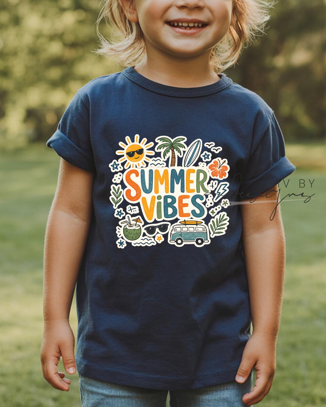 Kids Tee for summer | Summer Vibes kid tee | Summer Birthday gift for niece or nephew | Summer vacation tee for kids