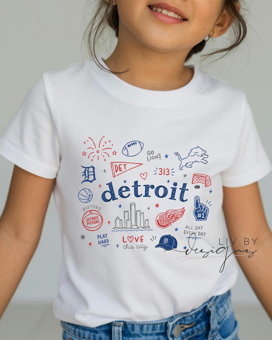 Kids Tee for summer | Sport loving kid tee | Wild child tee for nephew or niece | Summer in detroit tee for kids