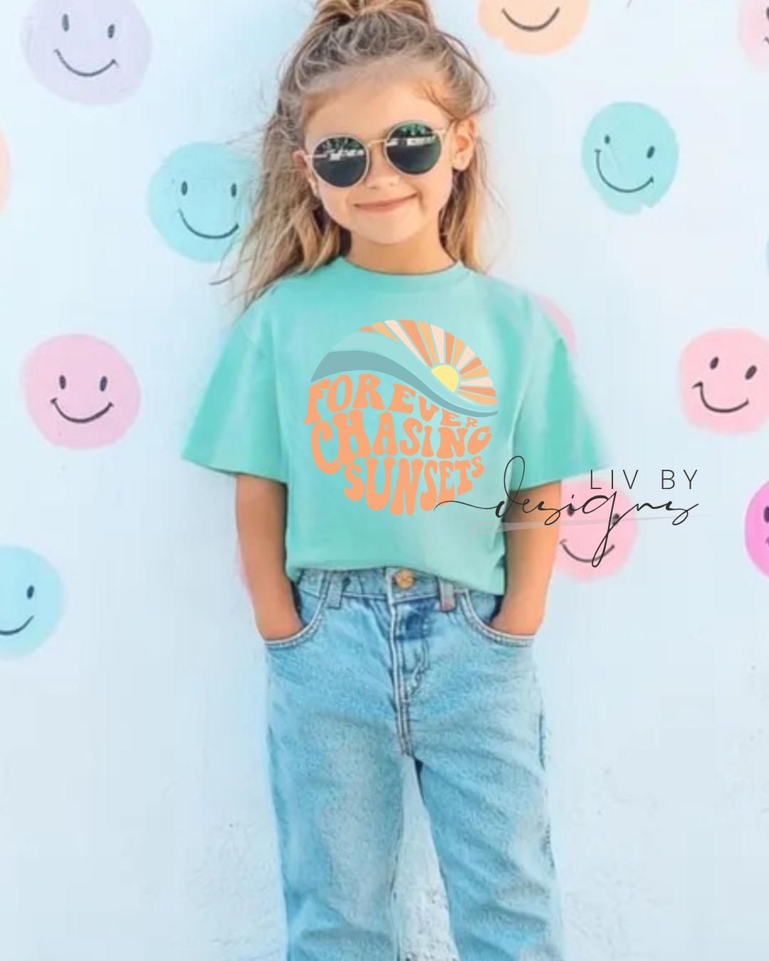 Kids Tee for summer | Made for sunny days kid tee | Summer sunset tee for kids  | Sunny days summer Tee