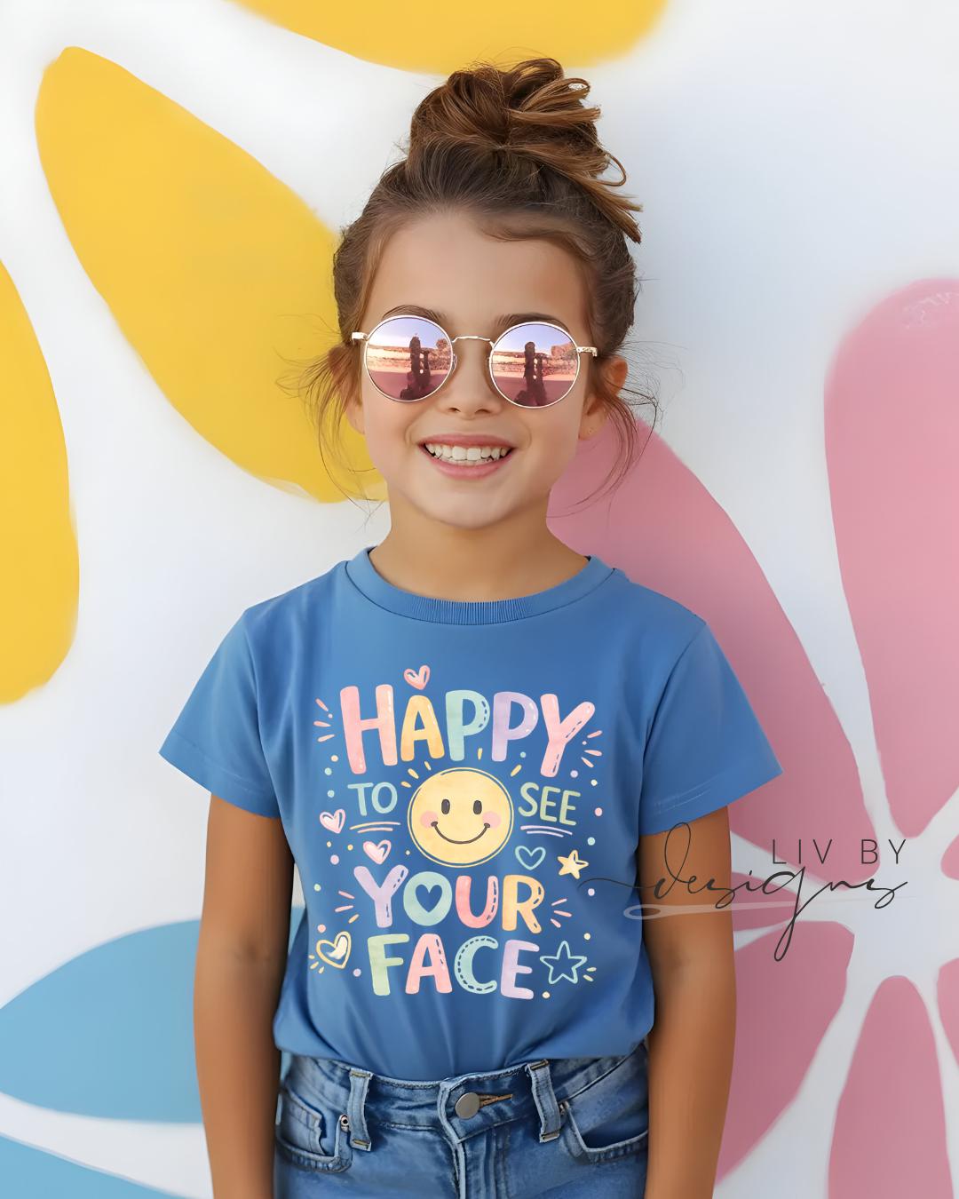 Kids Tee for summer | Happy to see your face kid tee | What makes you happy tee for niece | Sunny days happiness summer Tee
