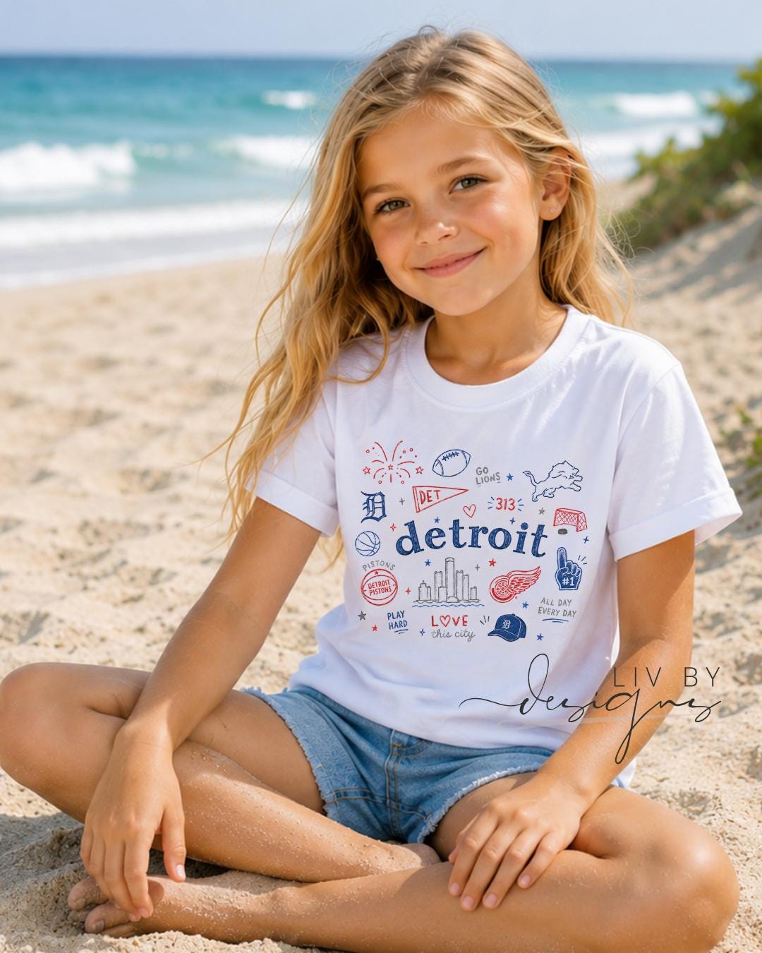 Kids Tee for summer | Sport loving kid tee | Wild child tee for nephew or niece | Summer in detroit tee for kids