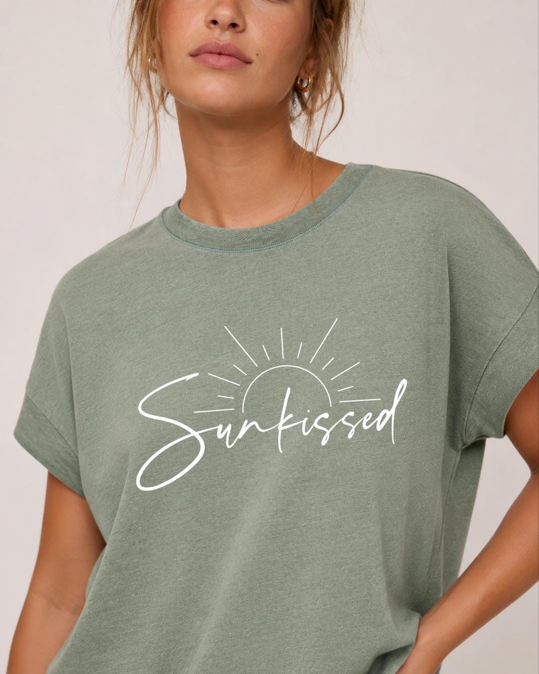 Sunkissed Summer Tee | Vintage Washed Relaxed Fit Graphic T-Shirt | Beach Shirt | Coastal Summer Apparel | Women's Vacation Tee