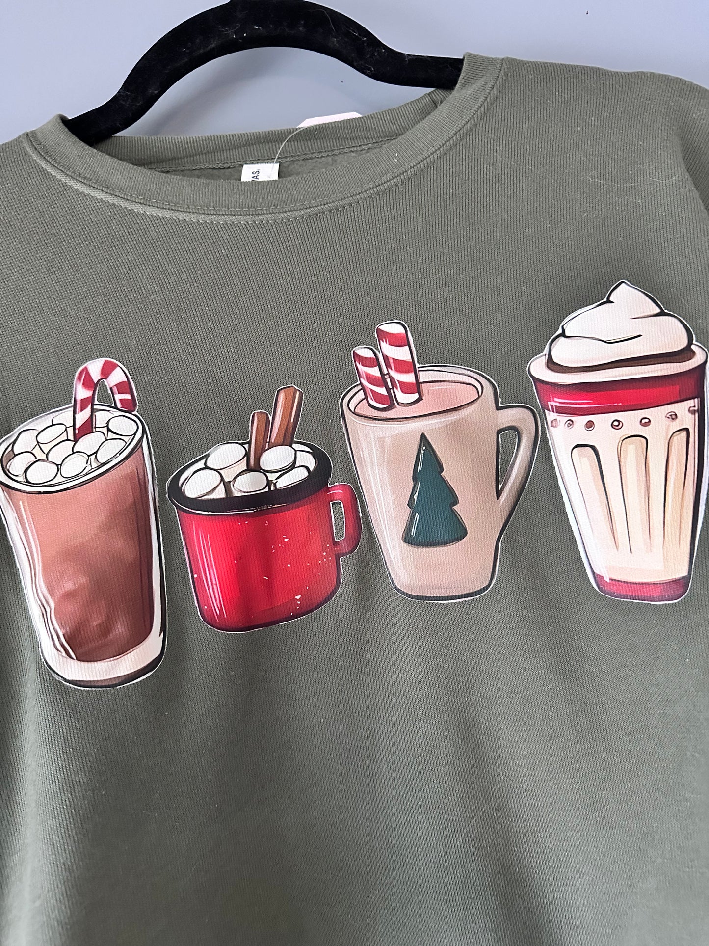 Hot Cocoa Mugs DTF Crew Bella and Canvas