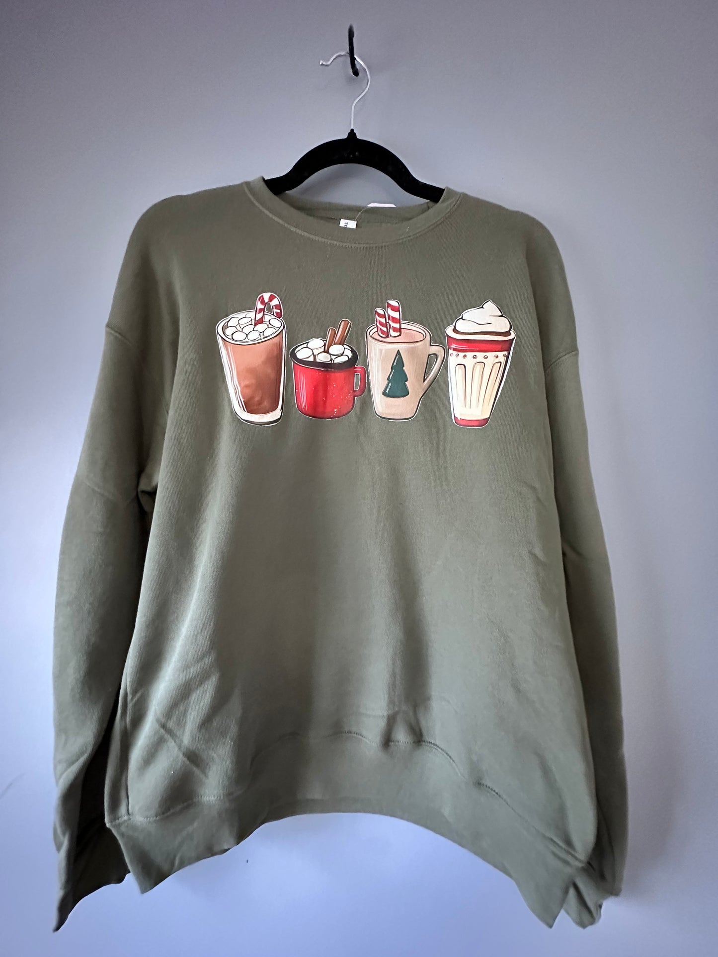 Hot Cocoa Mugs DTF Crew Bella and Canvas