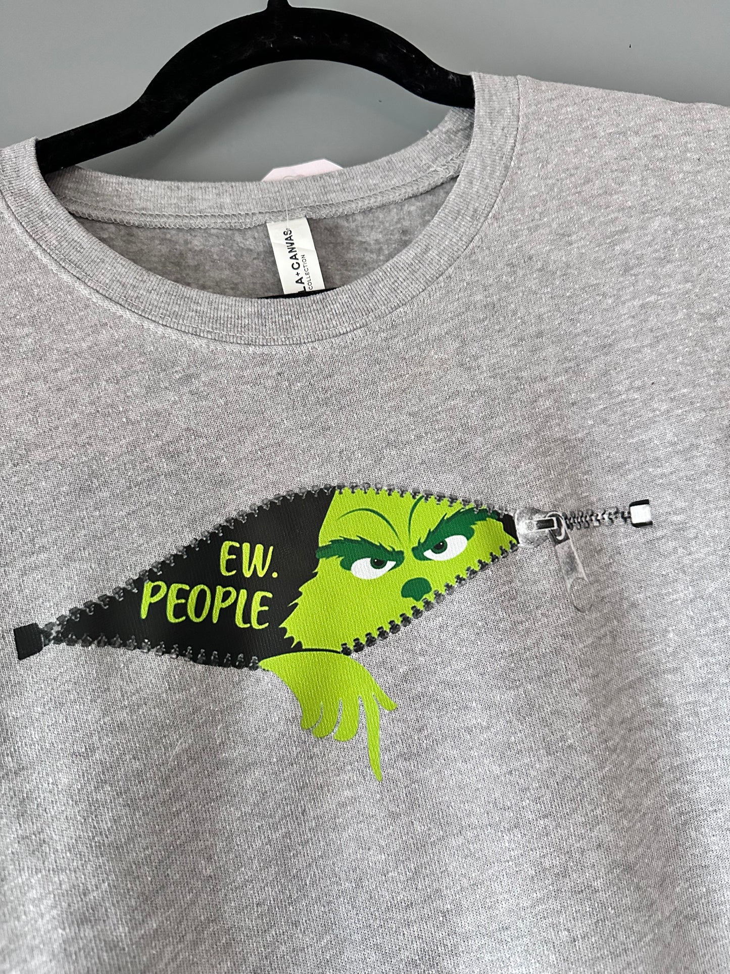 Grinch "Ew People" DTF Crew Bella and Canvas