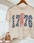 1776 retro Stars and Stripes USA Graphic Crop Top | Comfort Colors Patriotic 250th Anniversary Cropped T-shirt for the 4th of July __etsy:8035191592