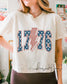 1776 retro Stars and Stripes USA Graphic Crop Top | Comfort Colors Patriotic 250th Anniversary Cropped T-shirt for the 4th of July __etsy:8035191538