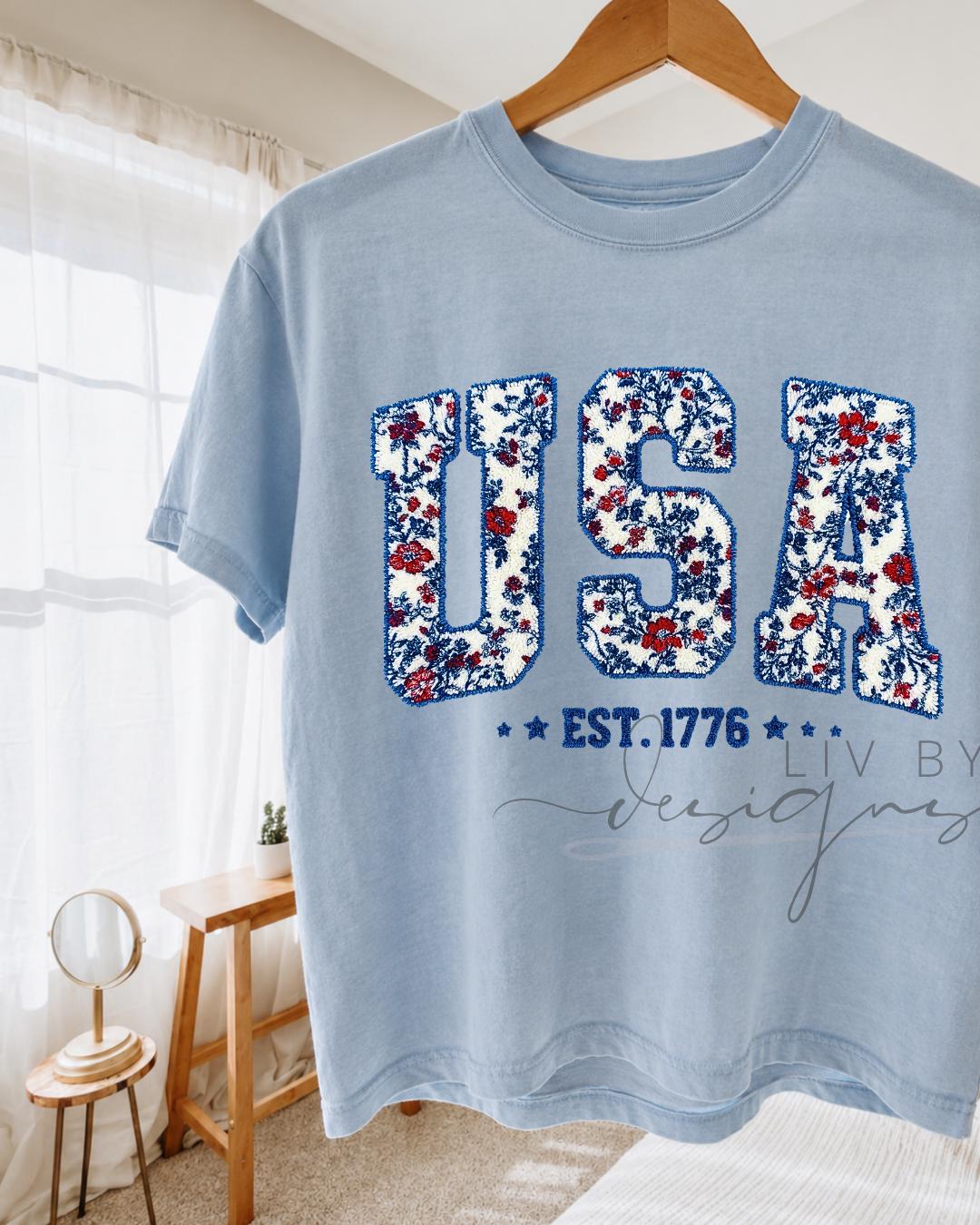 1776 retro 4th of July USA Graphic Crop Top | Comfort Colors Patriotic 250th Anniversary Cropped T-shirt for the 4th of July __etsy:8153546587